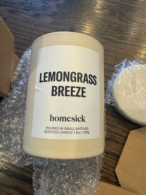 Homesick Scented Soy Candle - Lemongrass Breeze Natural Kraft Packaging (Brown)